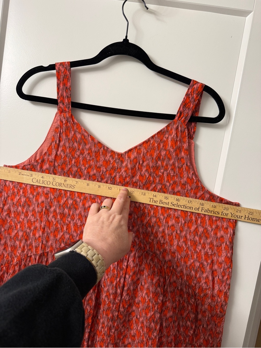 Joie Bondi Tiered Maxi Dress Red Pink Coral Ikat 100% Cotton Size Large - Picture 10 of 10